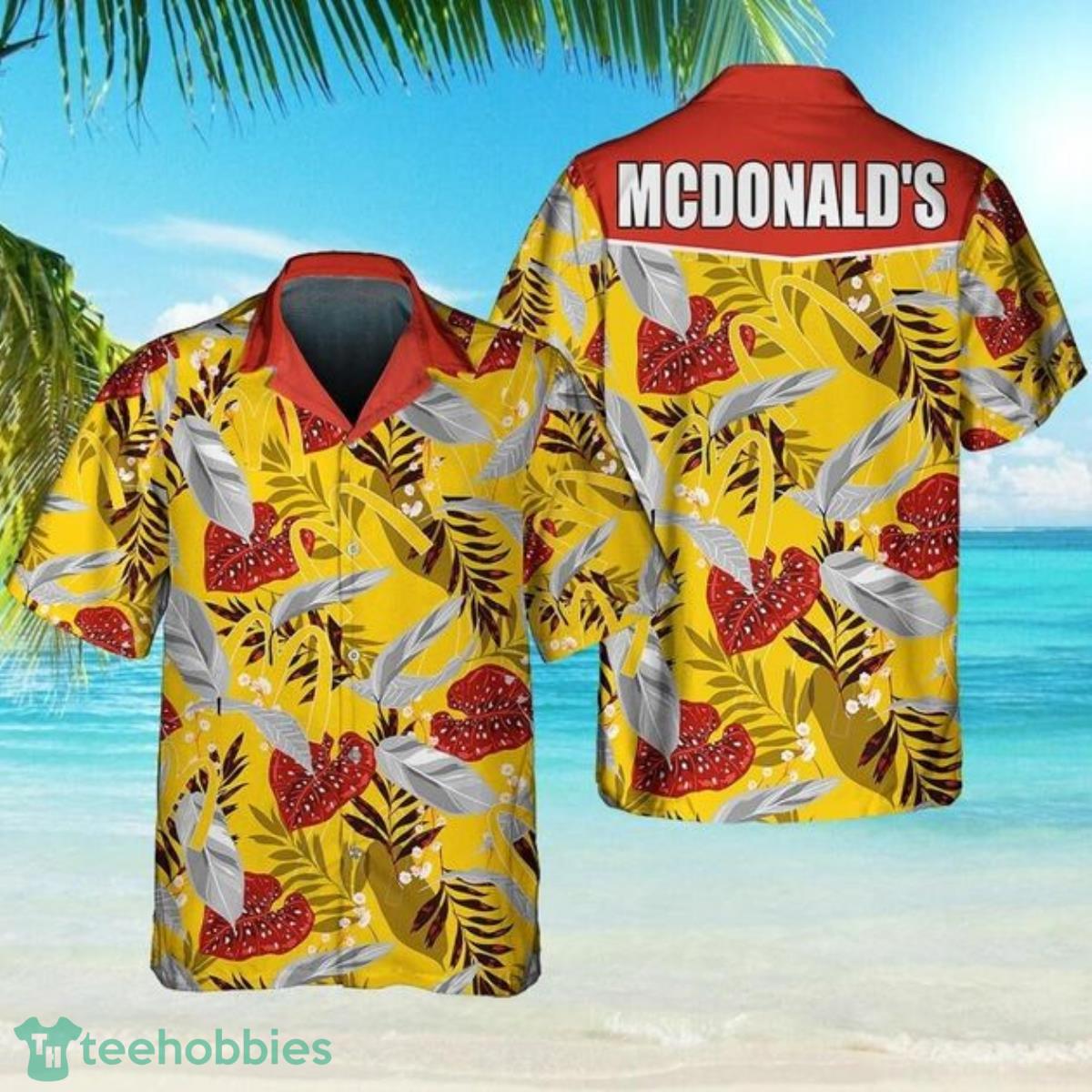 McDonald's Food And Tropical Flower Hawaiian Shirt Ideal Gift For Beach Trip