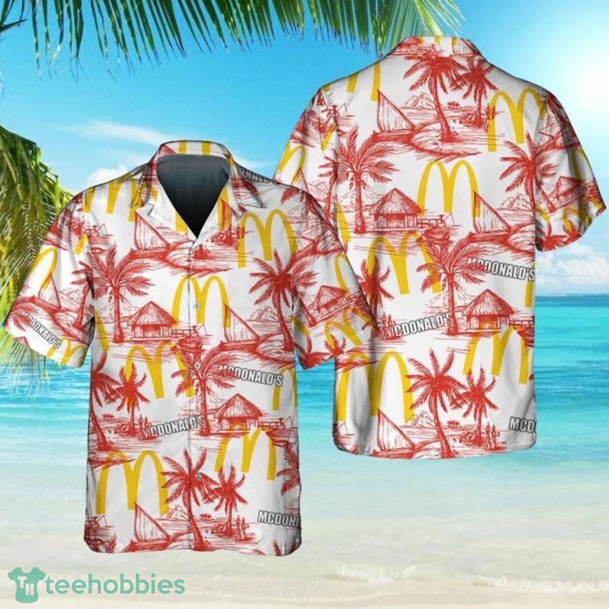 McDonald's Food With Tropical Flowe Hawaiian Shirt Best Gift For Summer Beach Day Product Photo 1