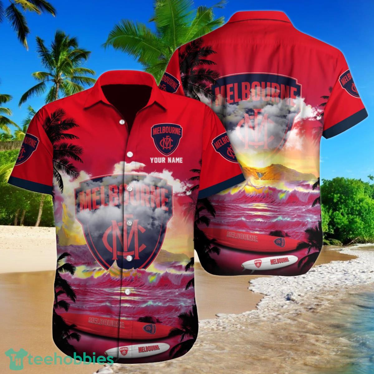 Melbourne Demons AFL Custom Name Hawaiian Shirt For Men Women Gift For Fans Product Photo 1