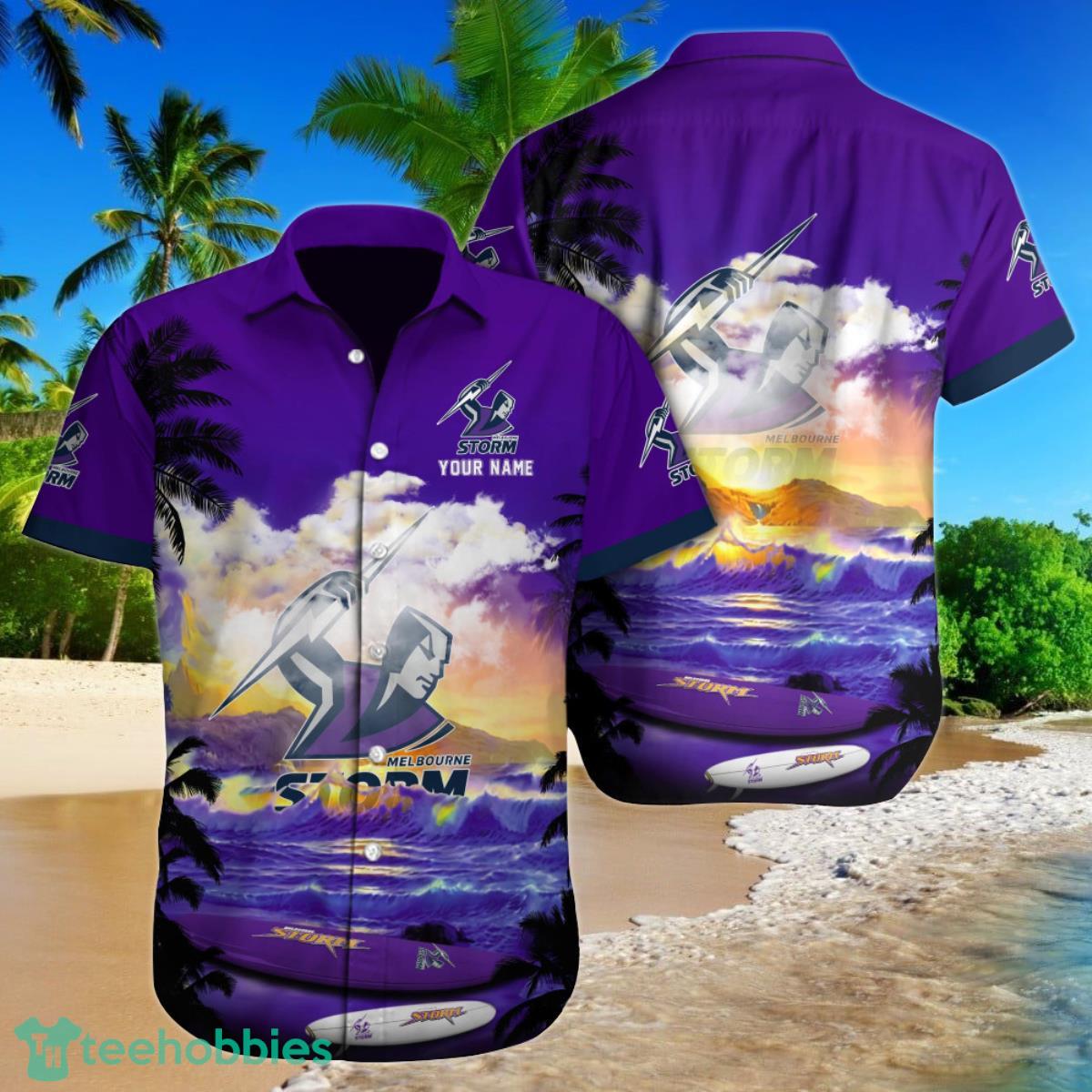 Melbourne Storm NRL Custom Name Hawaiian Shirt For Men Women Gift For Fans Product Photo 1