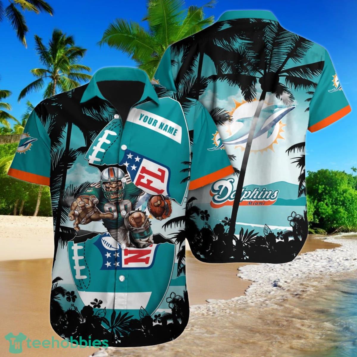 Miami Dolphins NFL Football Custom Name Hawaiian Shirt Special Gift For Fans