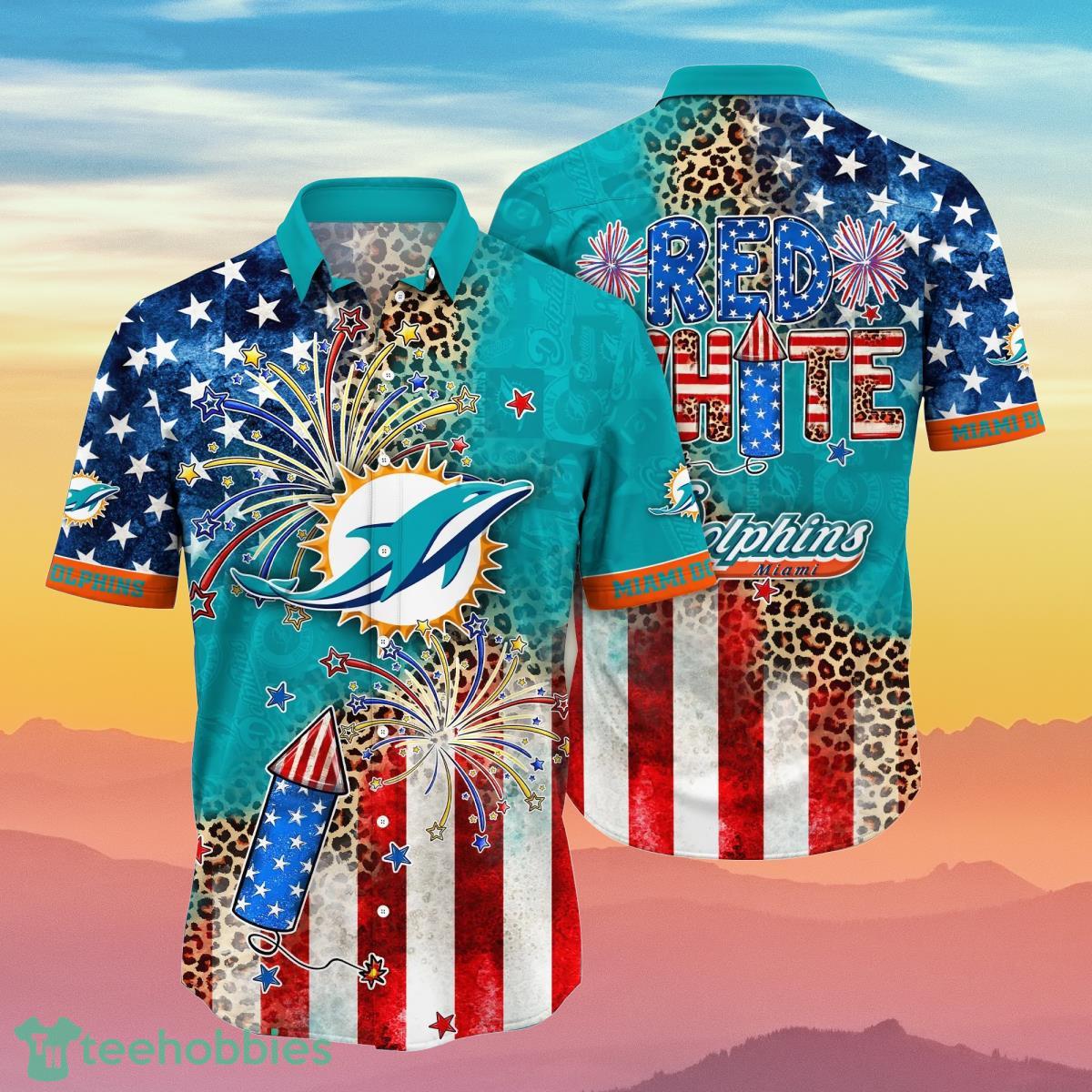 Miami Dolphins Hawaiian Shirt T-Shirt All Over Print For Men Women - T- shirts Low Price