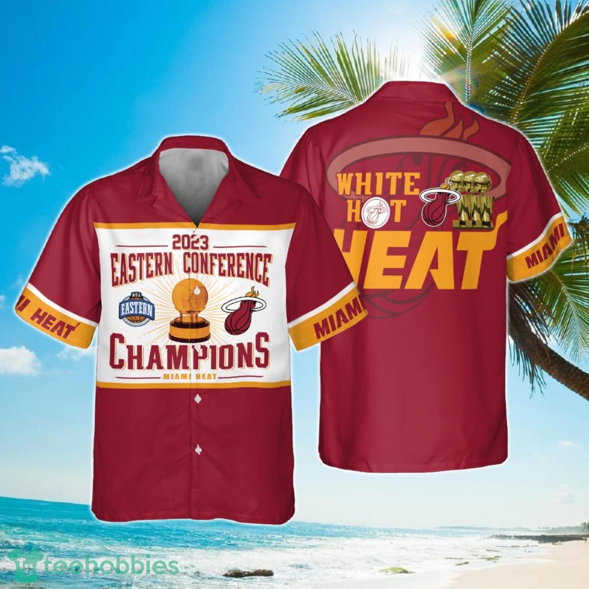 Miami Heat Eastern Conference Champions On Red Background 3D Hawaiian Shirt Product Photo 1 Miami Heat Eastern Conference Champions On Red Background 3D Hawaiian Shirt Product Photo 1