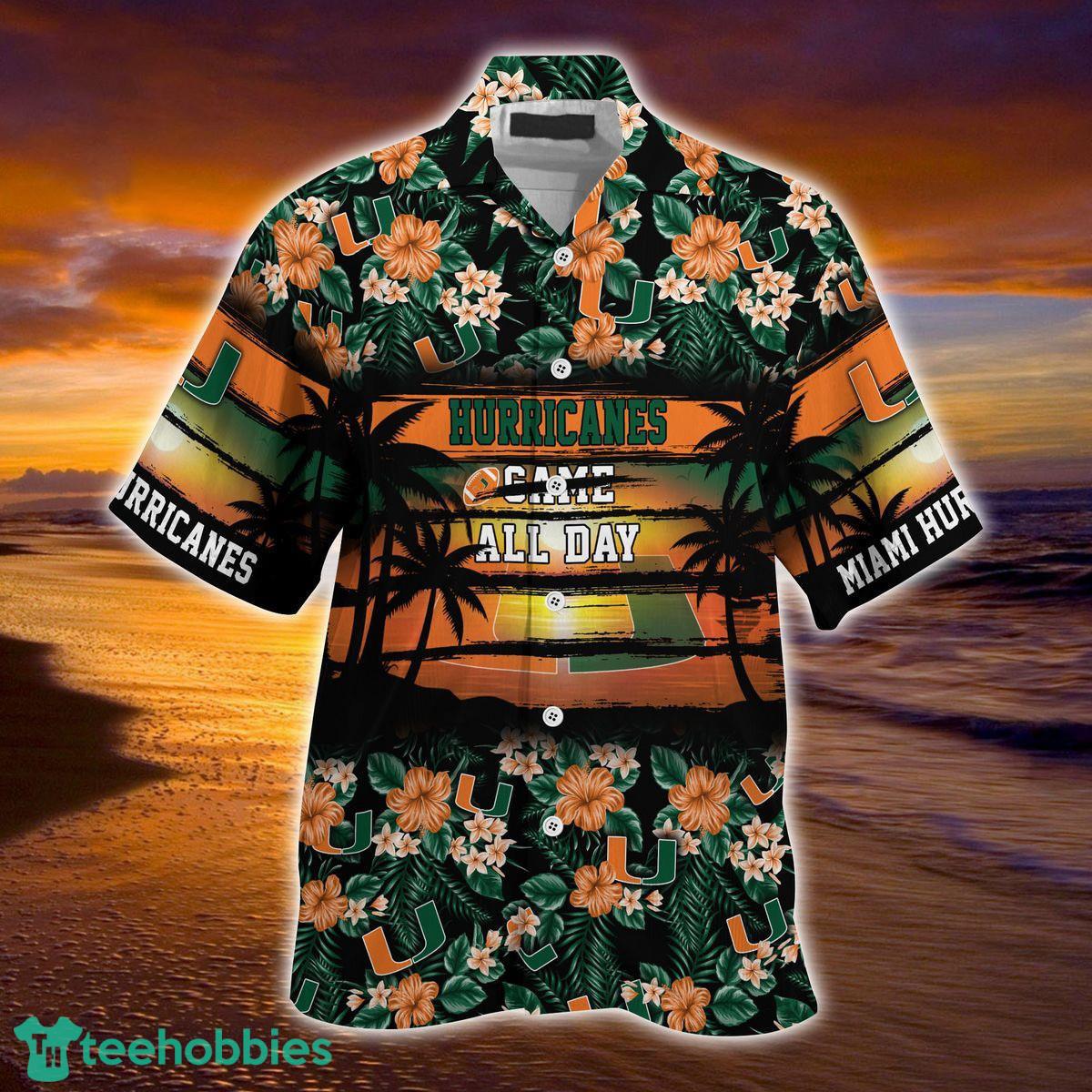Miami Hurricanes Floral Pattern For Sports Enthusiast This Year Beach Summer 3D Hawaiian Shirt Product Photo 2