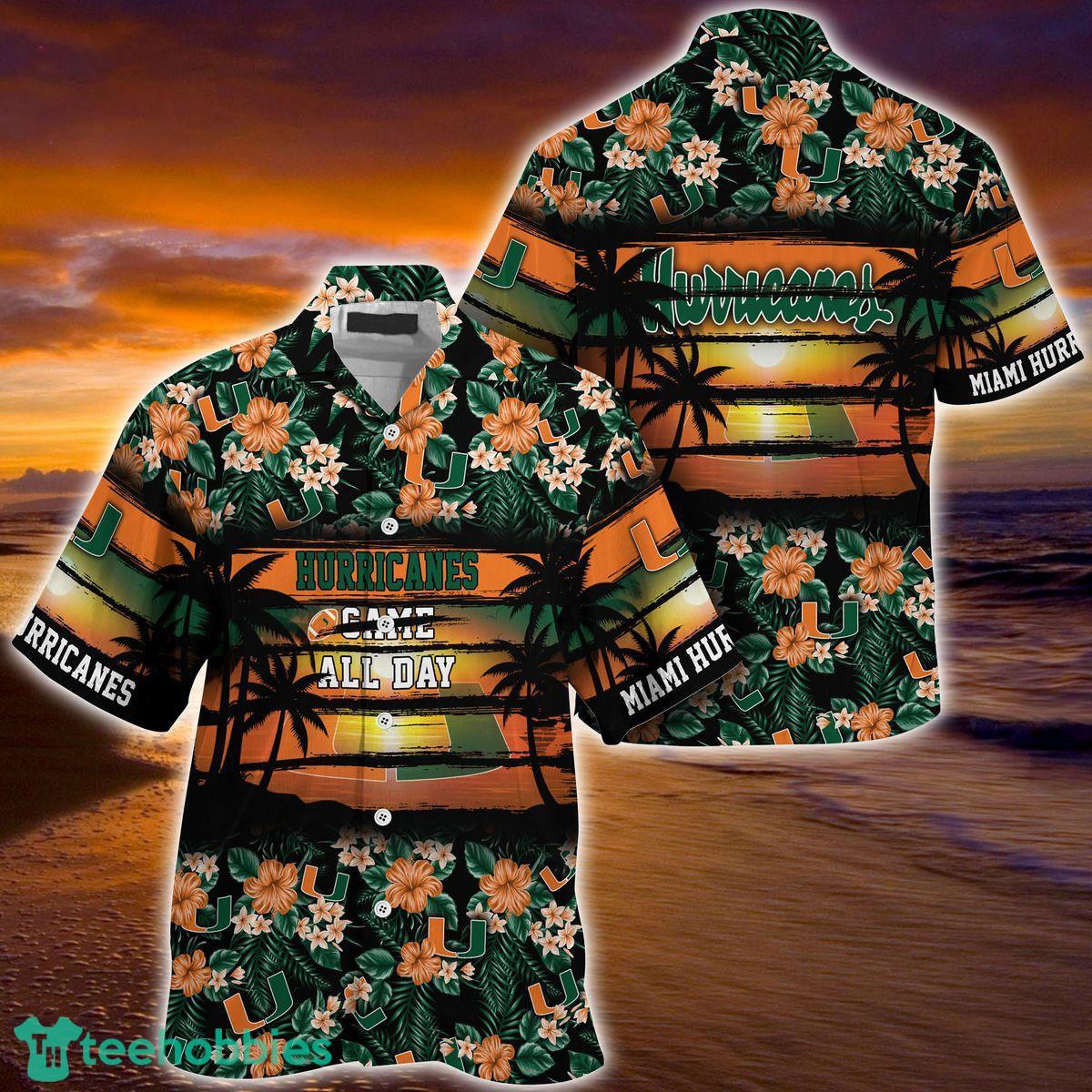 Miami Hurricanes Floral Pattern For Sports Enthusiast This Year Beach Summer 3D Hawaiian Shirt Product Photo 1