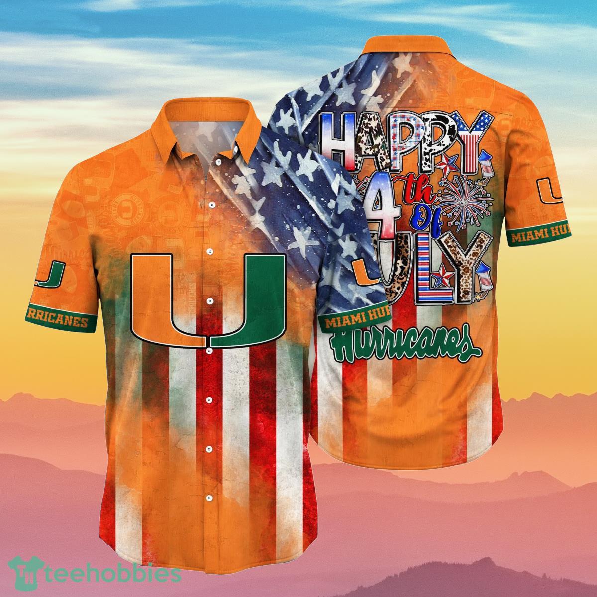 Miami Hurricanes NCAA1 Hawaiian Shirt 4th Of July Independence Day Best Gift For Men And Women Fans Product Photo 1