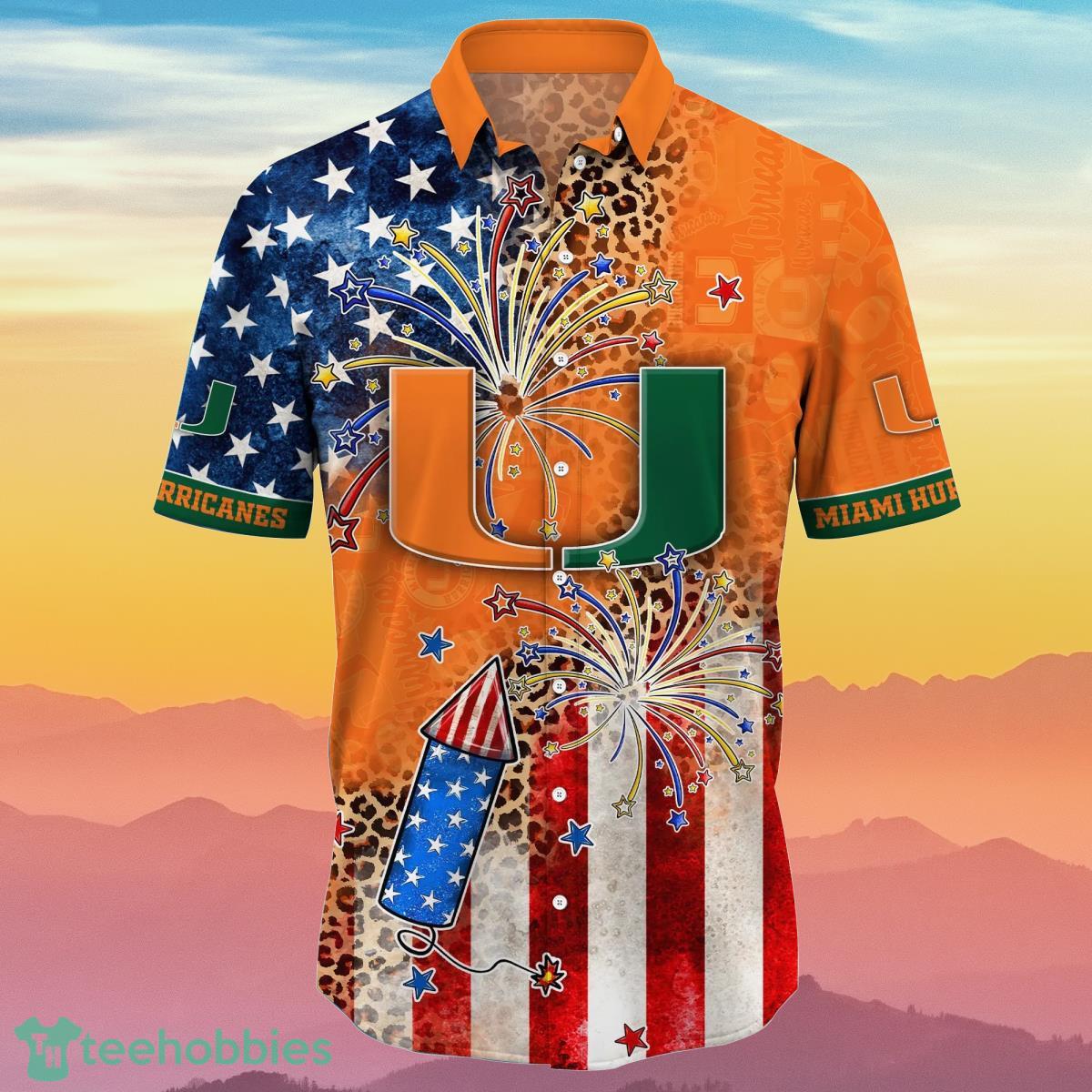 Miami Hurricanes NCAA1 Hawaiian Shirt 4th Of July Independence Day Ideal Gift For Men And Women Fans Product Photo 2