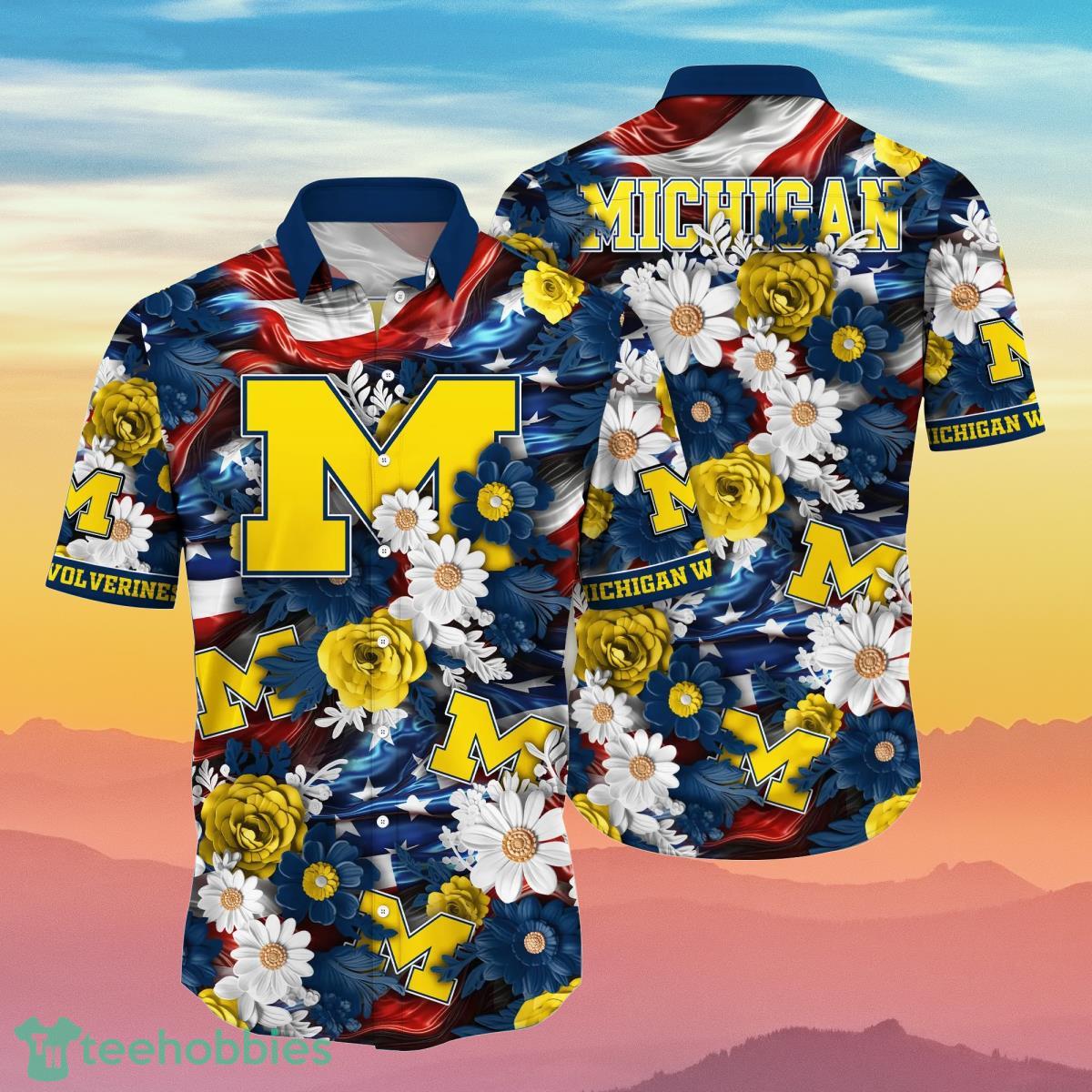 Michigan Wolverines NCAA2 Hawaiian Shirt 4th Of July Independence Day  Special Gift For Men And Women Fans