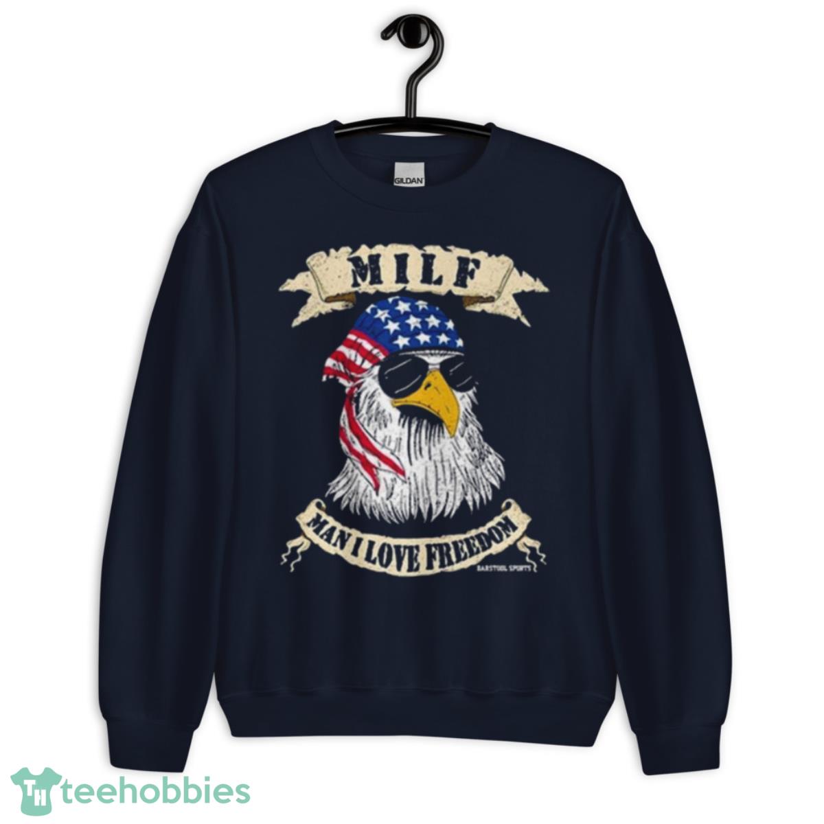 MILF Man I Love Freedom Eagles USA 2023 Shirt - Unisex Crewneck Sweatshirt-1