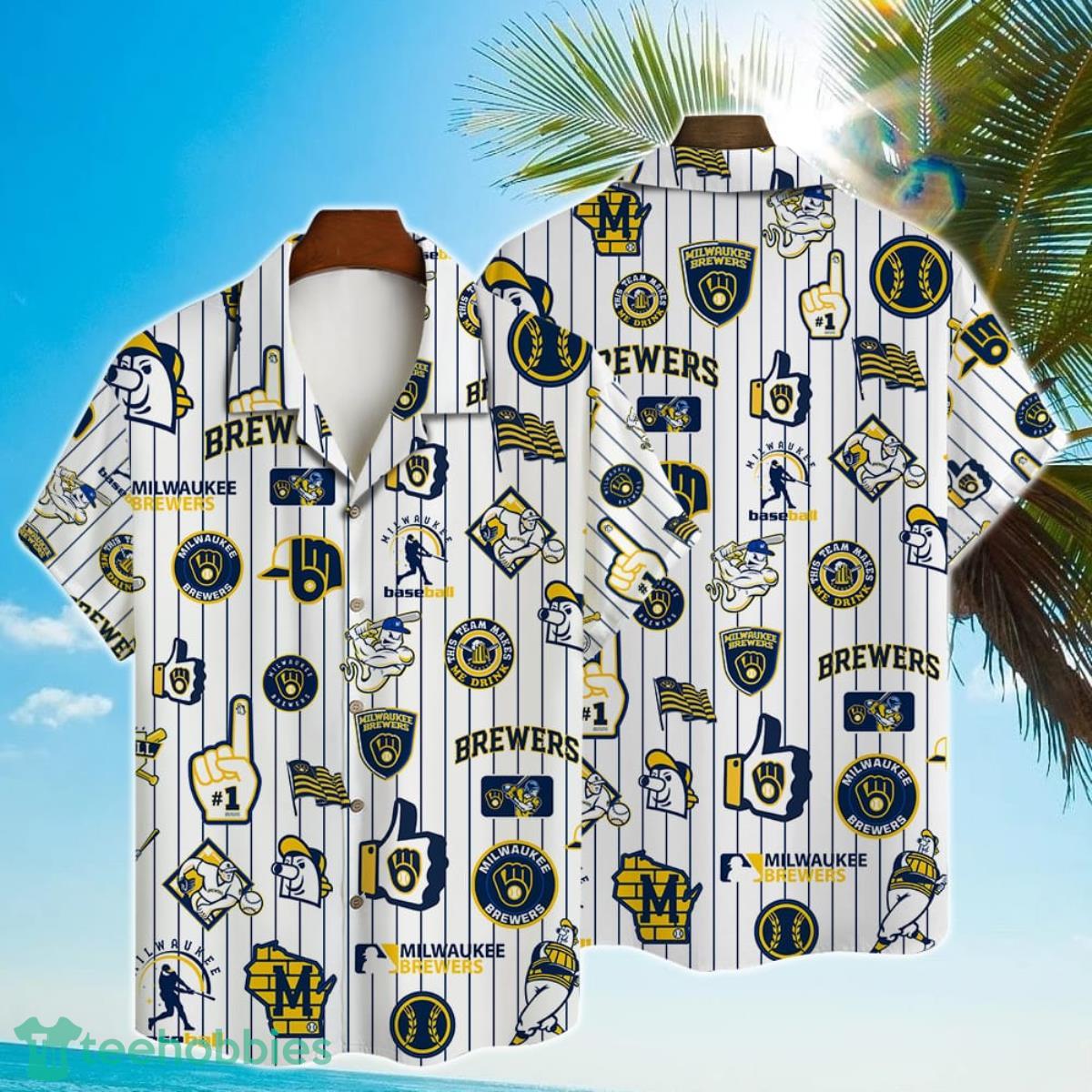 Milwaukee Brewers Hawaiian Shirt Cool Tiki Palm Tree Custom