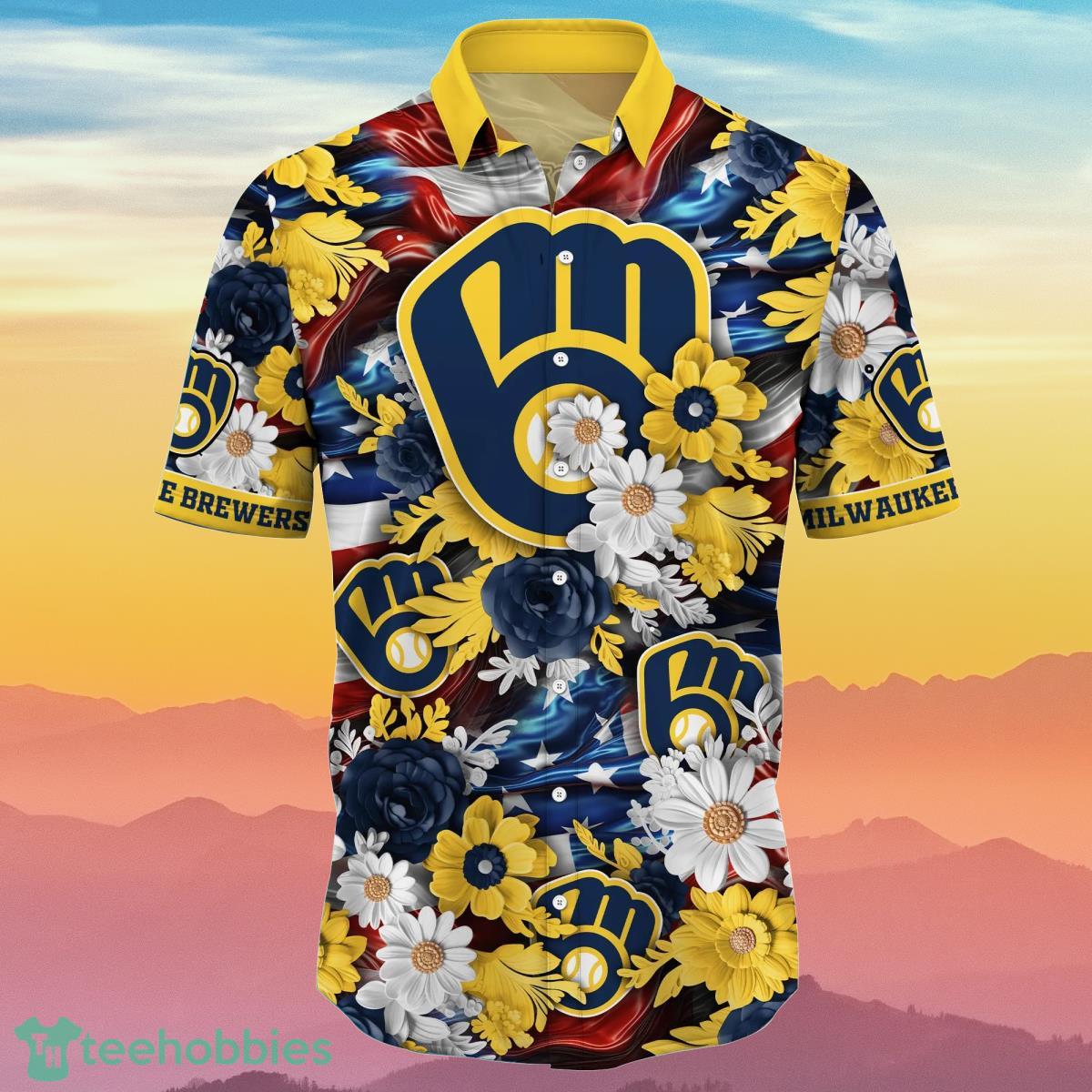 Milwaukee Brewers MLB Flower Hawaiian Shirt For Men Women Best Gift For Fans