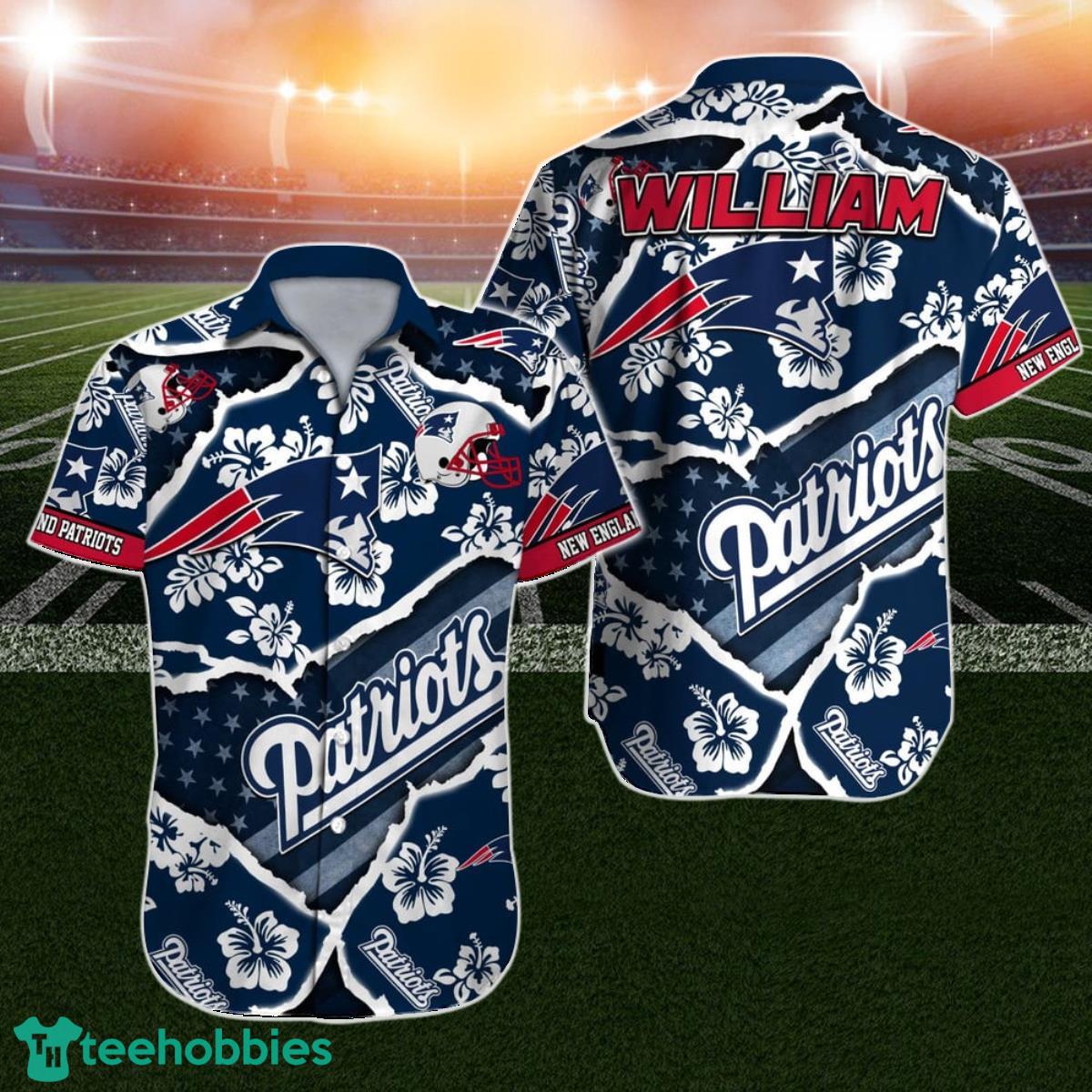 New England Patriots Hawaiian Shirt NFL Custom Name For Men Women Product Photo 1
