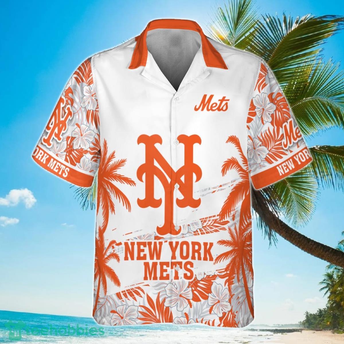 New York Mets MLB Flower Pattern Summer 3D Hawaiian Shirt Personalized Product Photo 2