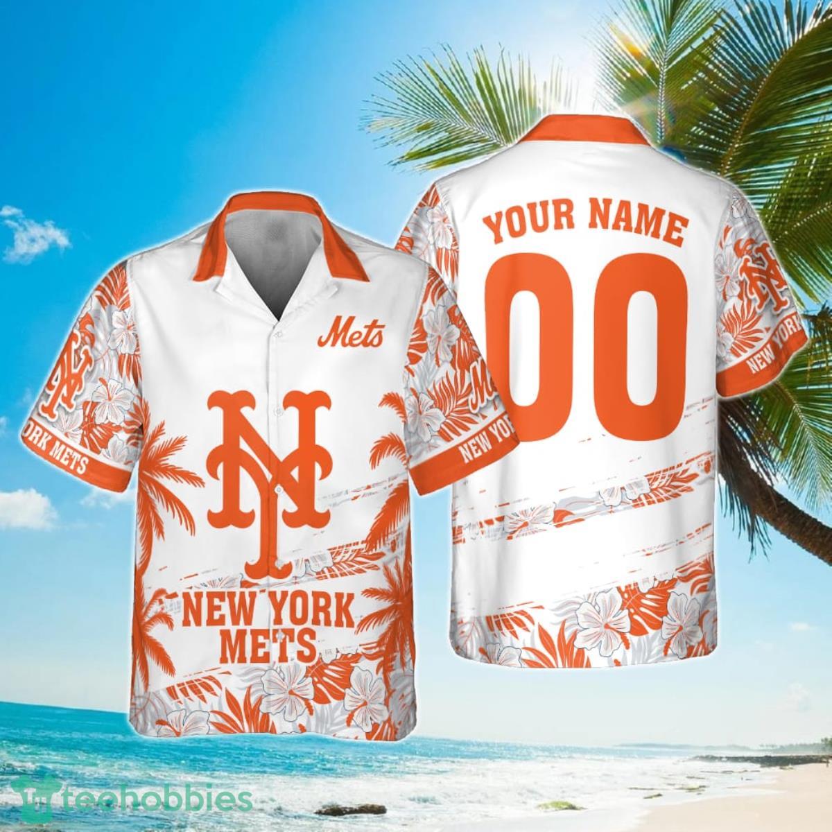New York Mets MLB Flower Pattern Summer 3D Hawaiian Shirt Personalized Product Photo 1