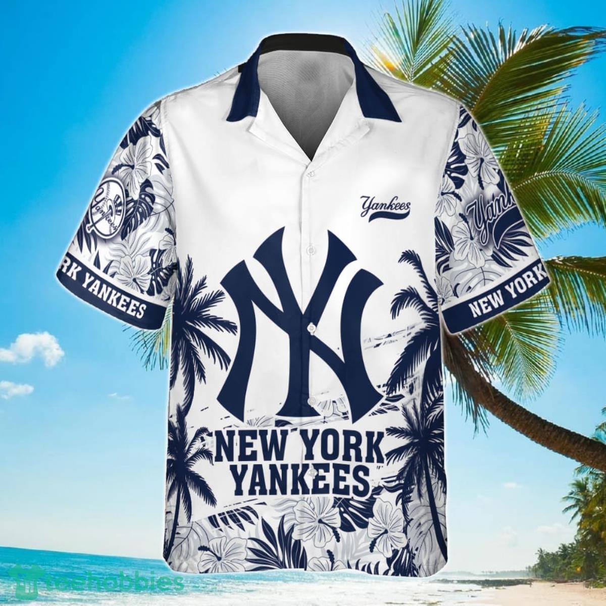 New York Yankess MLB Flower Pattern Summer 3D Hawaiian Shirt Personalized Product Photo 2