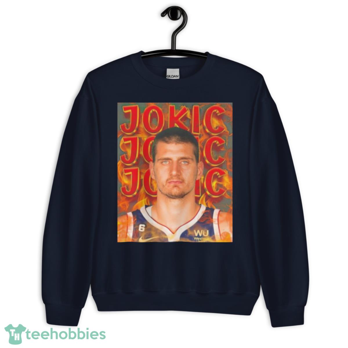 Nikola Jokic Fire Photo Shirt - Unisex Crewneck Sweatshirt-1