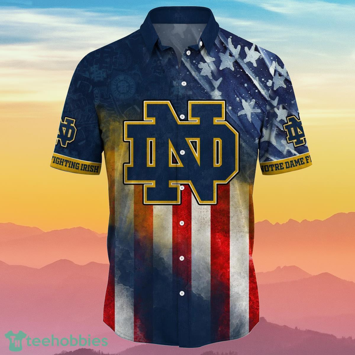 Notre Dame Fighting Irish NCAA1 Hawaiian Shirt 4th Of July Independence Day Best Gift For Men And Women Fans Product Photo 2