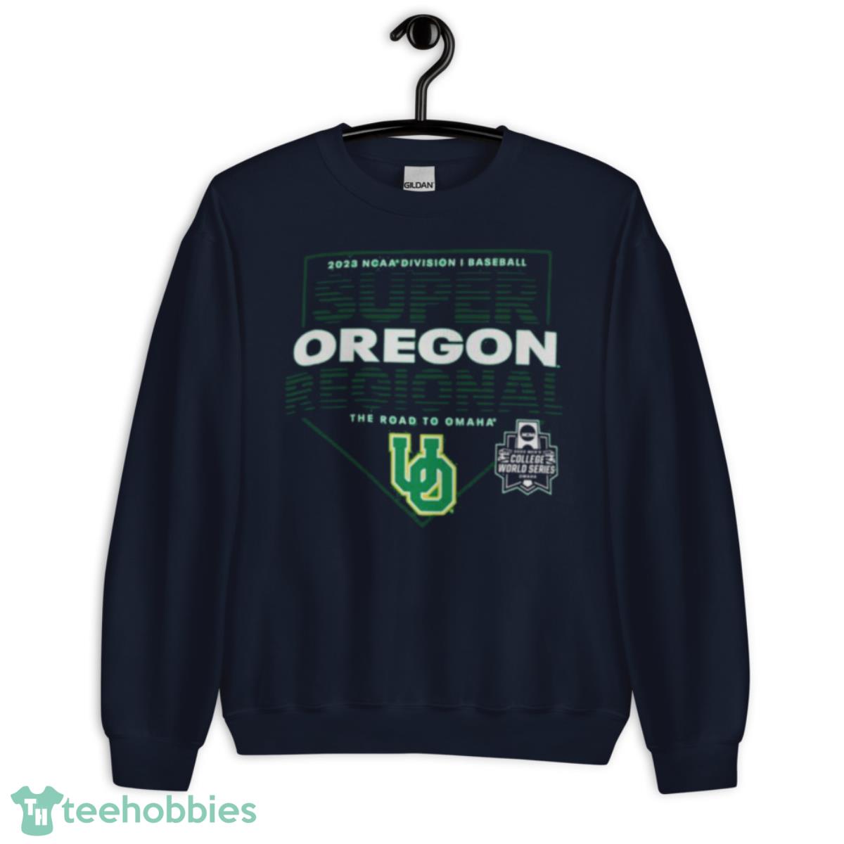 Oregon Ducks 2023 NCAA Division I Baseball Super Regional Eugene OR Shirt - Unisex Crewneck Sweatshirt-1
