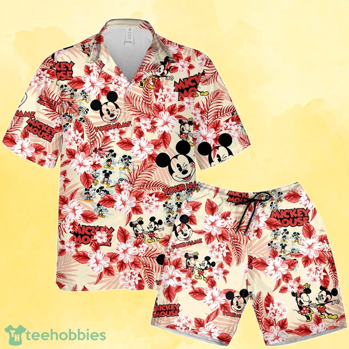 Personalized Mickey Classic Lots Of Action Hawaiian Flowers Pattern Custom Hawaiian Shirt And Short Product Photo 1
