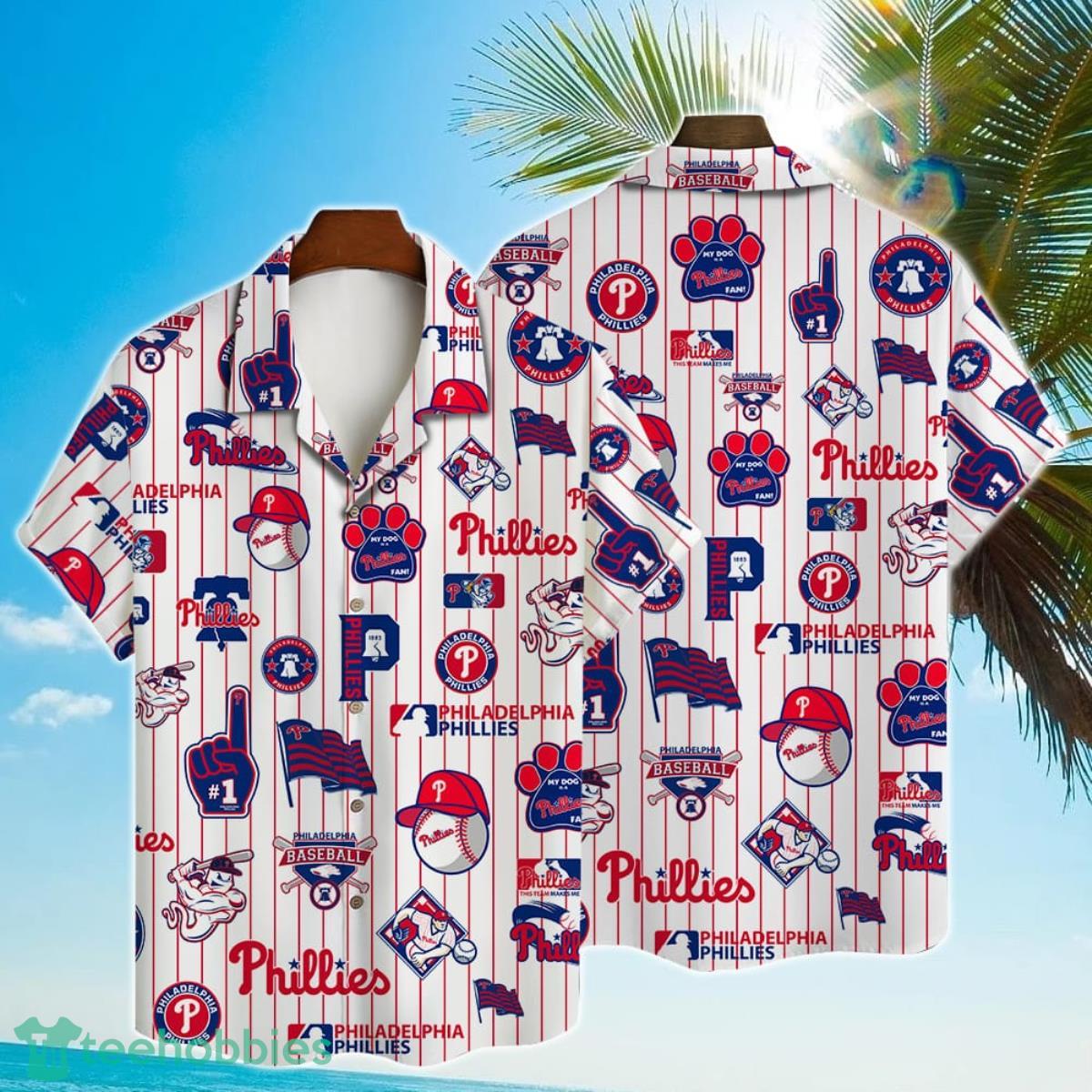 Philadelphia Phillies Team Major League Baseball Hibiscus Pattern