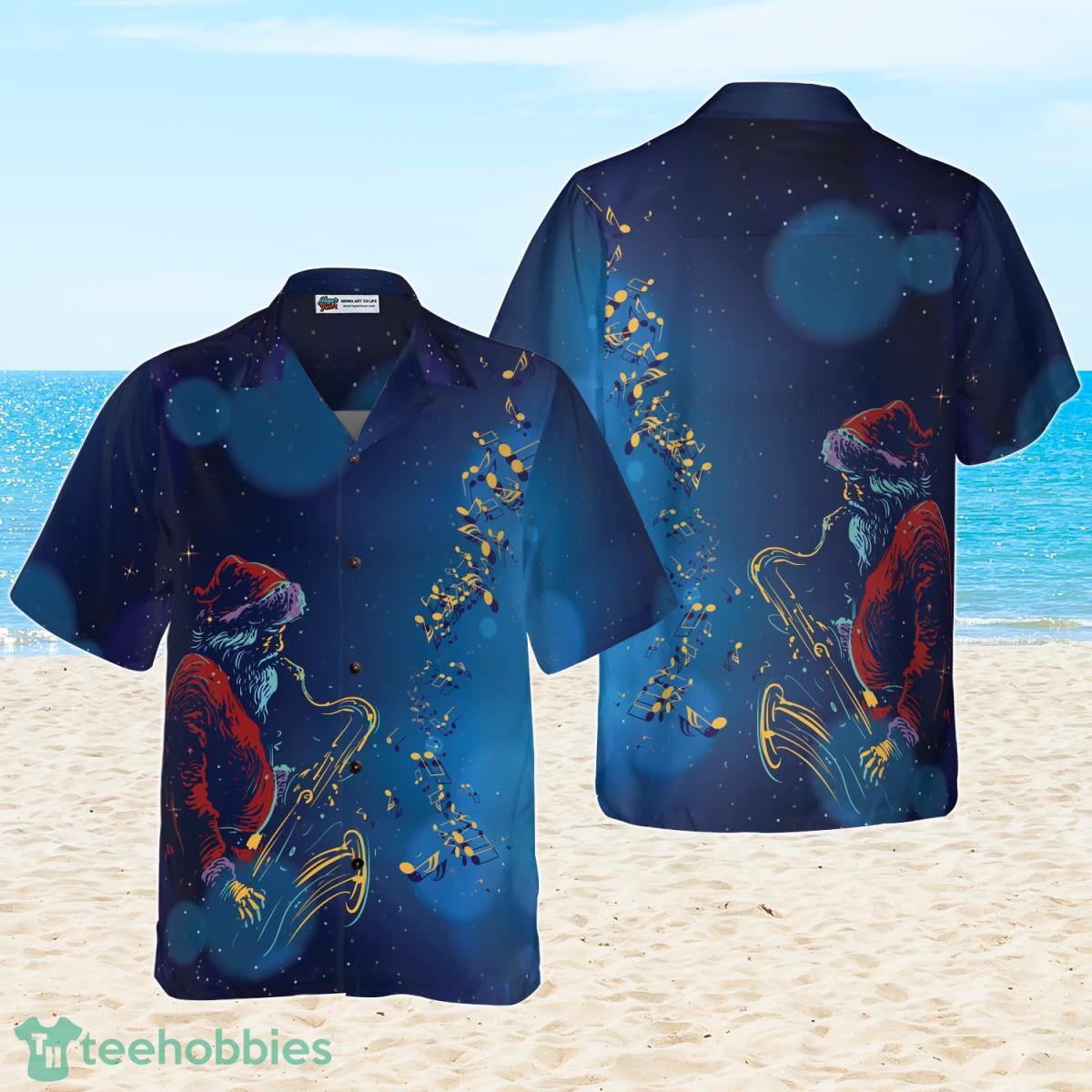 Santa Claus Play The Saxophone Hawaiian Shirt Impressive Gift For Christmas Product Photo 1
