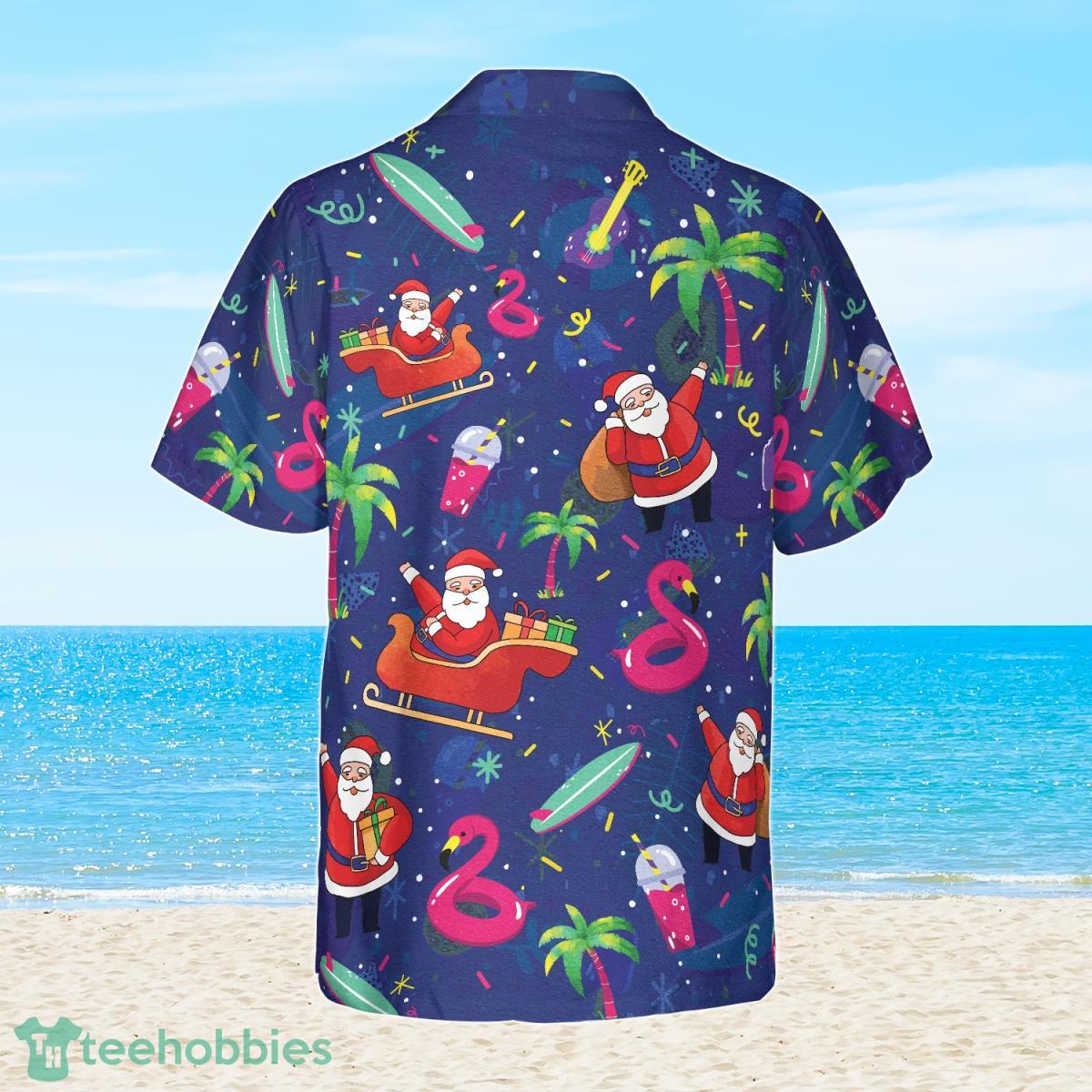 Santa Flamingo Tropical Pattern Hawaiian Shirt Ideal Gift For Men And Women Product Photo 2