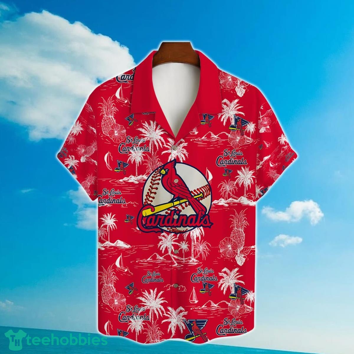 St. Louis Cardinals Baseball Pattern Vintage Hawaiian Shirt Custom Name Product Photo 2