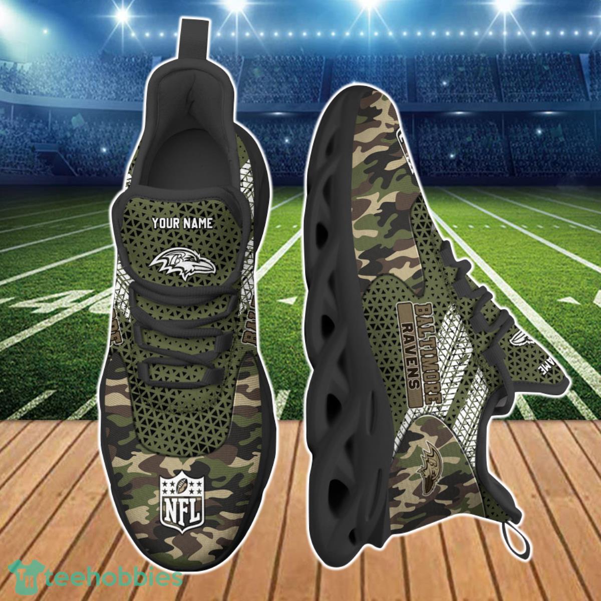 Stand Out with Custom Name Baltimore Ravens NFL Clunky Max Soul Shoes Product Photo 2