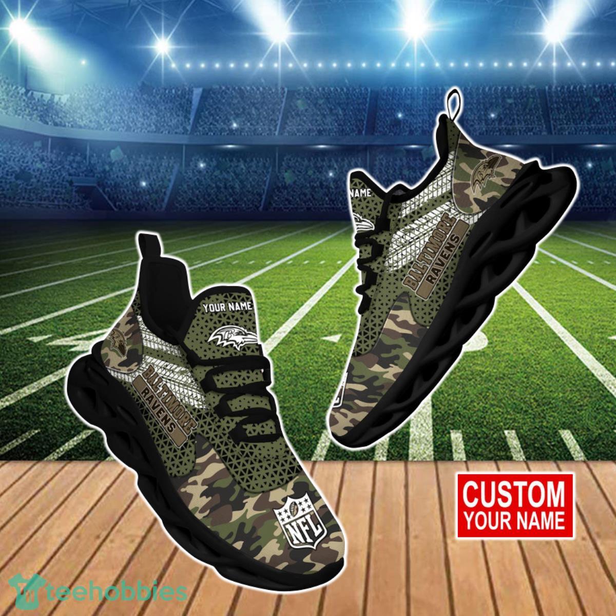 Stand Out with Custom Name Baltimore Ravens NFL Clunky Max Soul Shoes Product Photo 1
