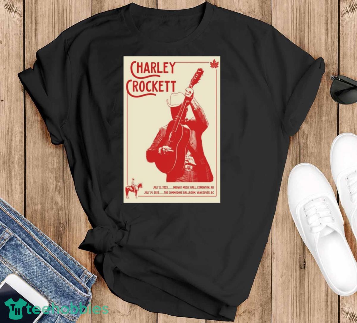2023 Charley Crockett Edmonton AB Event Tour Poster Shirt - Black T-Shirt