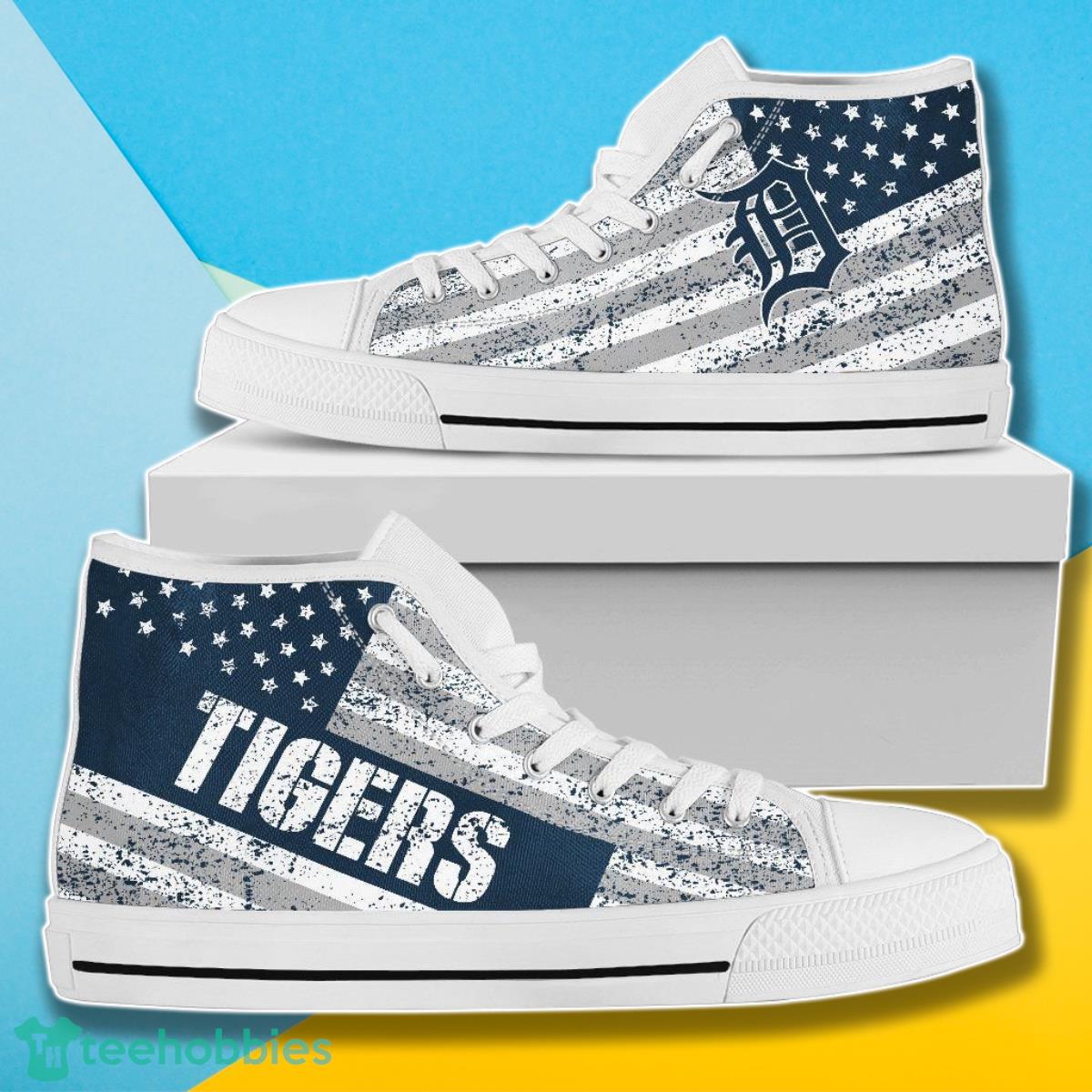 America Flag Italic Vintage Style Detroit Tigers MLB High Top Shoes Gift For Men Women Fans Product Photo 1