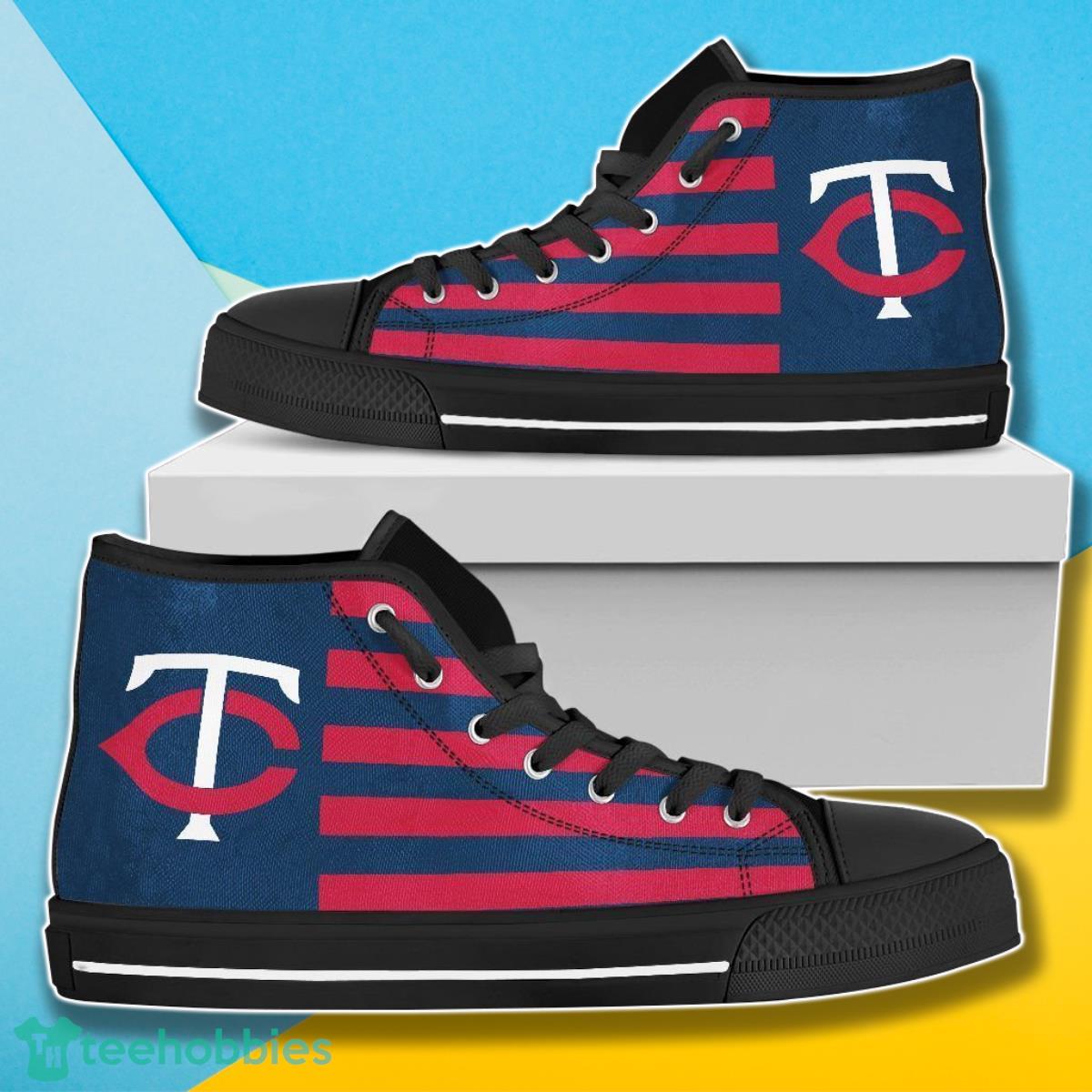 American Flag Minnesota Twins MLB High Top Shoes For Men Women Fans Product Photo 1