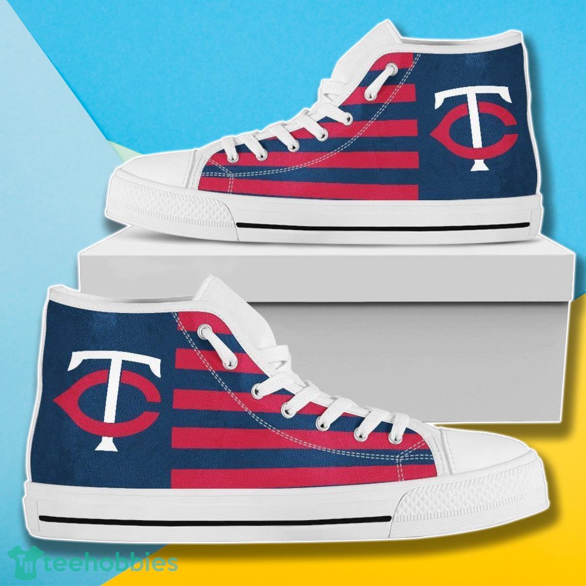 American Flag Minnesota Twins MLB High Top Shoes For Men Women Gift Fans Product Photo 1