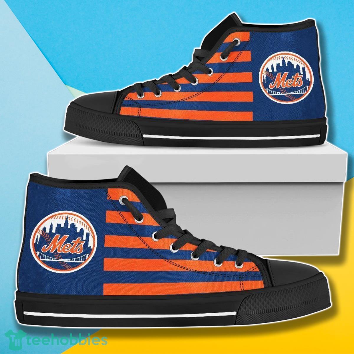 American Flag New York Mets MLB High Top Shoes For Men Women Fans Product Photo 1