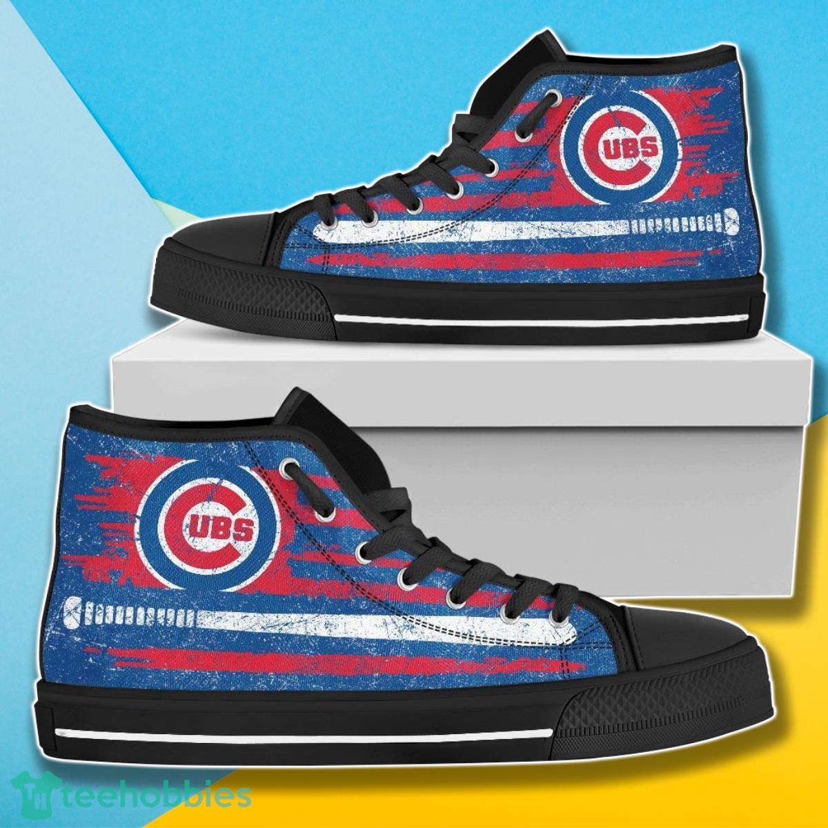 American Flag Vintage Baseball Chicago Cubs MLB High Top Shoes For Men Women Fans Product Photo 1