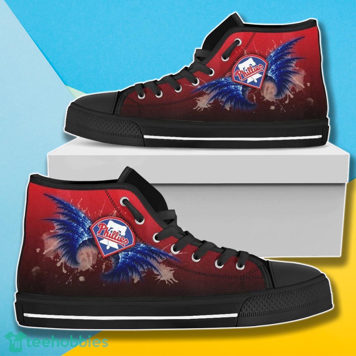 Angel Wings Philadelphia Phillies MLB High Top Shoes For Men Women Fans Product Photo 1