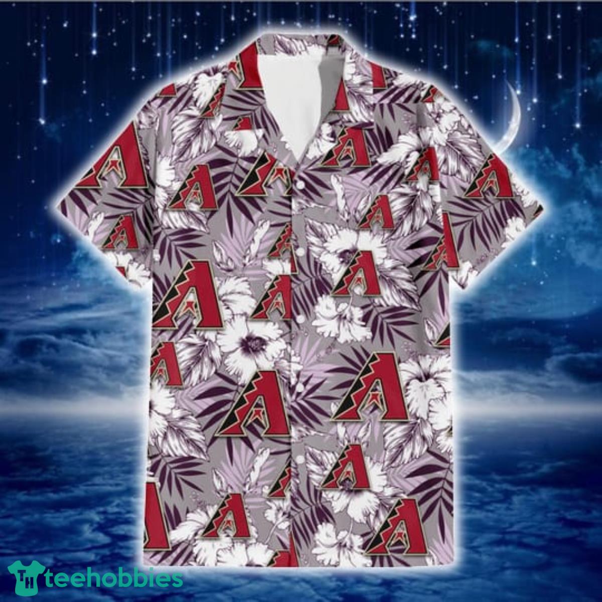 Arizona Diamondbacks Light Purple Hibiscus Pattern Stripe Powder Purple 3D  Hawaiian Shirt Gift For Fans