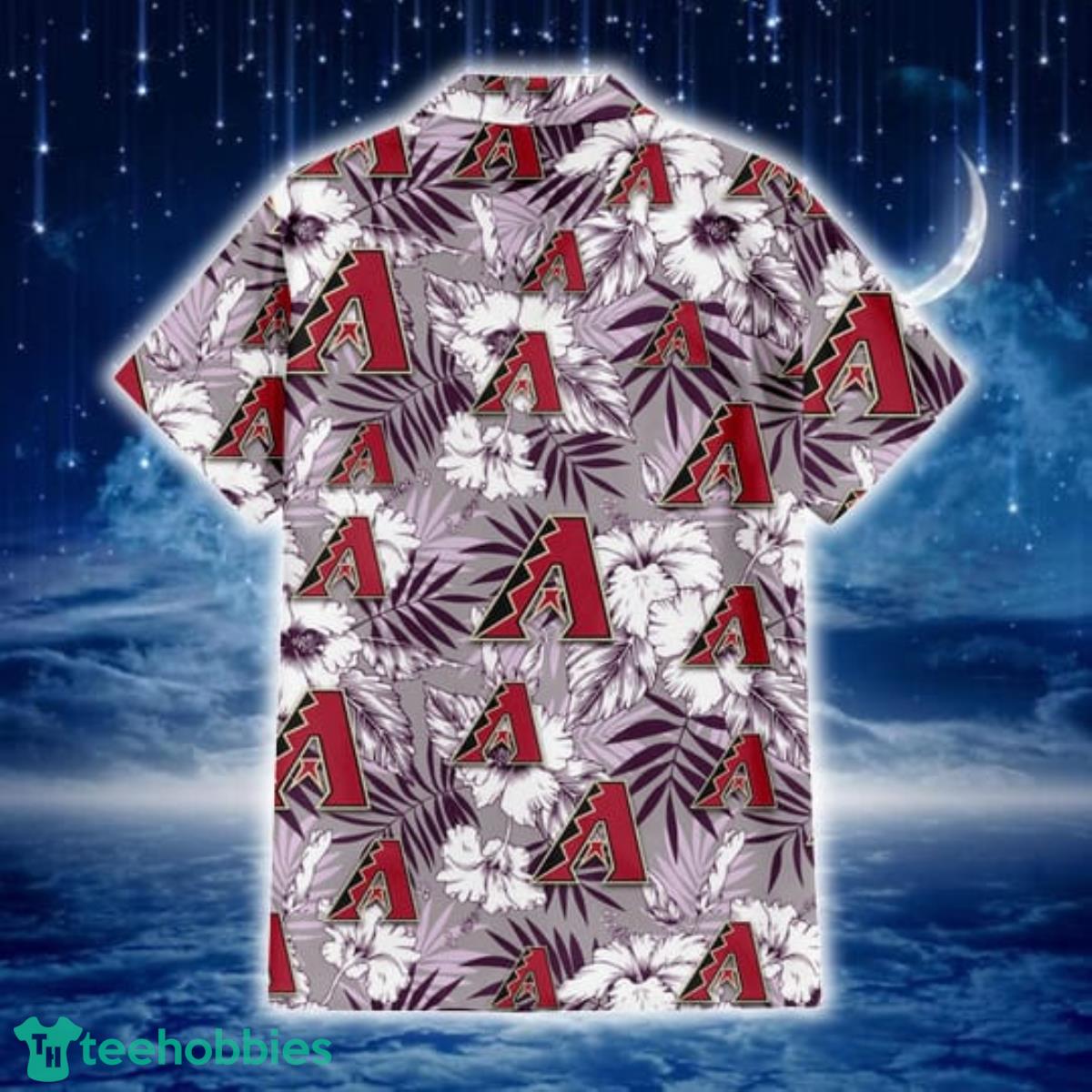 Arizona Diamondbacks Light Purple Hibiscus Pattern Stripe Powder Purple 3D  Hawaiian Shirt Gift For Fans