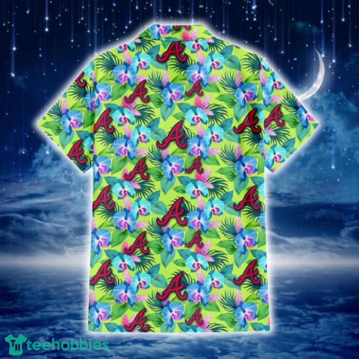 Atlanta Braves Logo And Green Leaf Pattern All Over Print Hawaiian