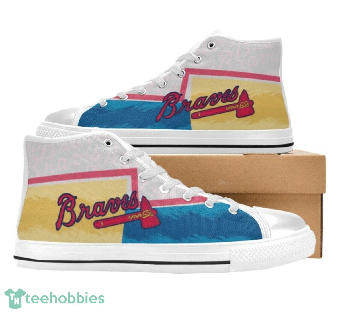 Atlanta Braves MLB Baseball Canvas High Top Shoes Great Gift For Real Fans Product Photo 1
