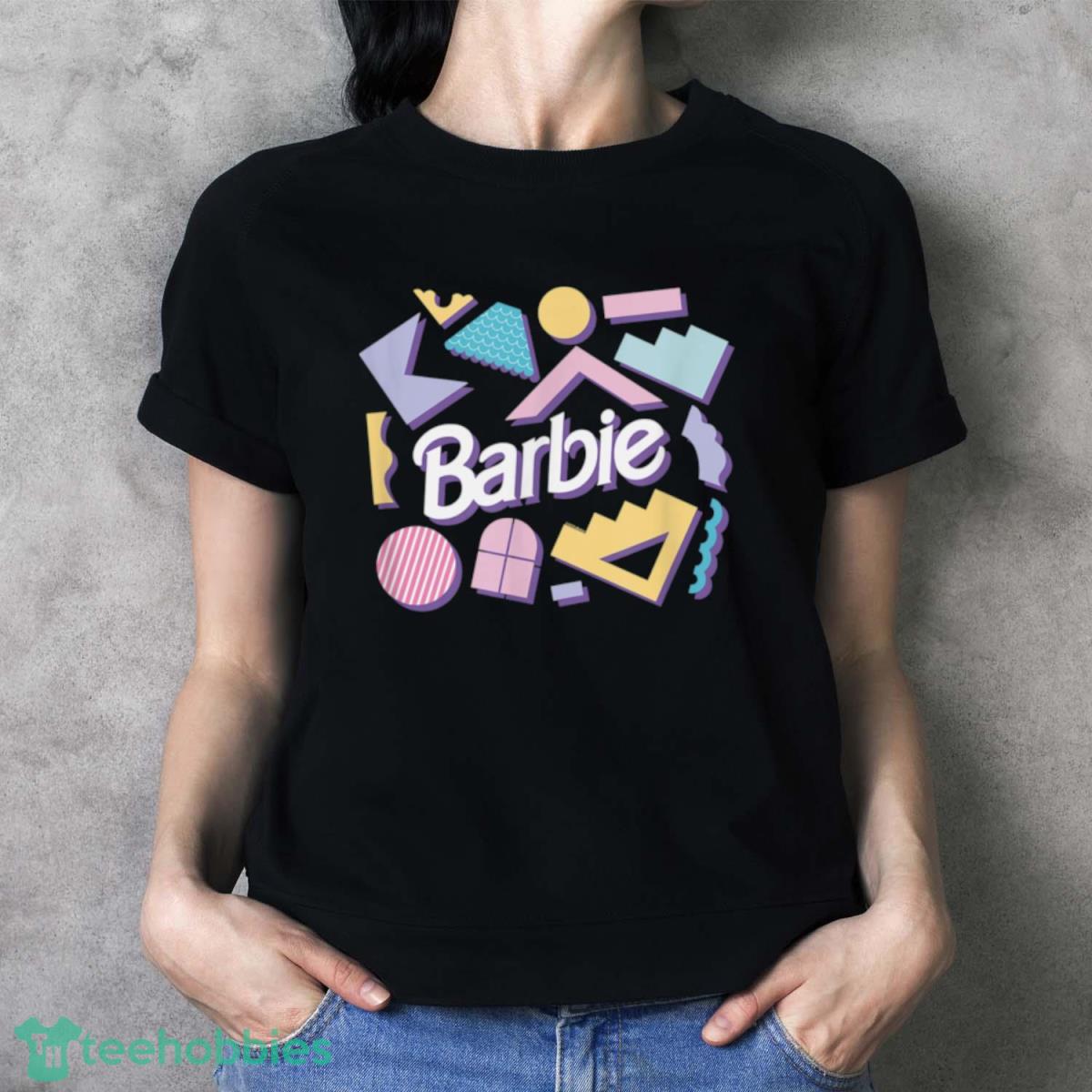Barbie Logo Pastel 80’s Shapes Shirt, Hoodie, Sweatshirt - Ladies T-Shirt