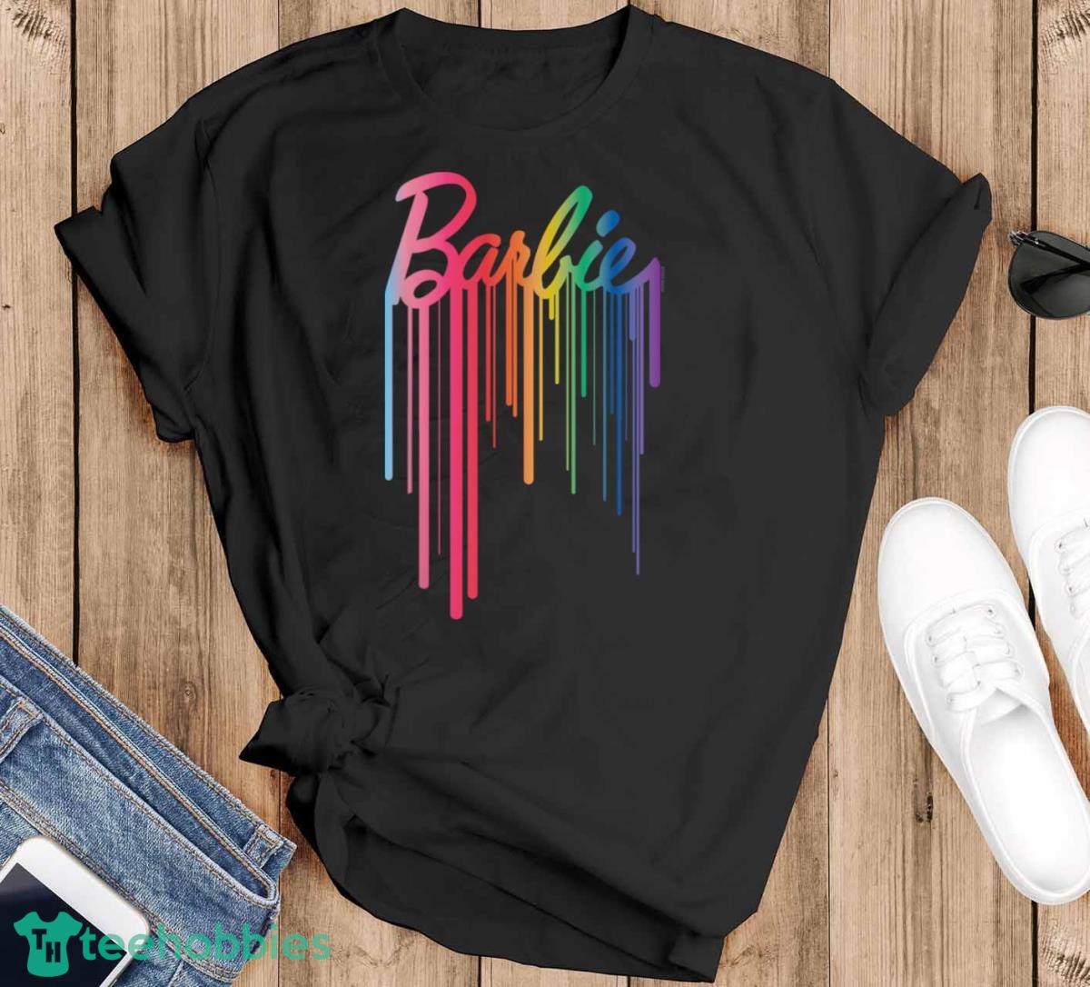 Barbie Logo Rainbow Drip Shirt, Hoodie, Sweatshirt - Black T-Shirt