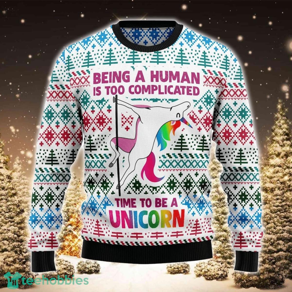 Be A Unicorn 3D Sweater Ugly Christmas Sweater For Men Women Product Photo 1