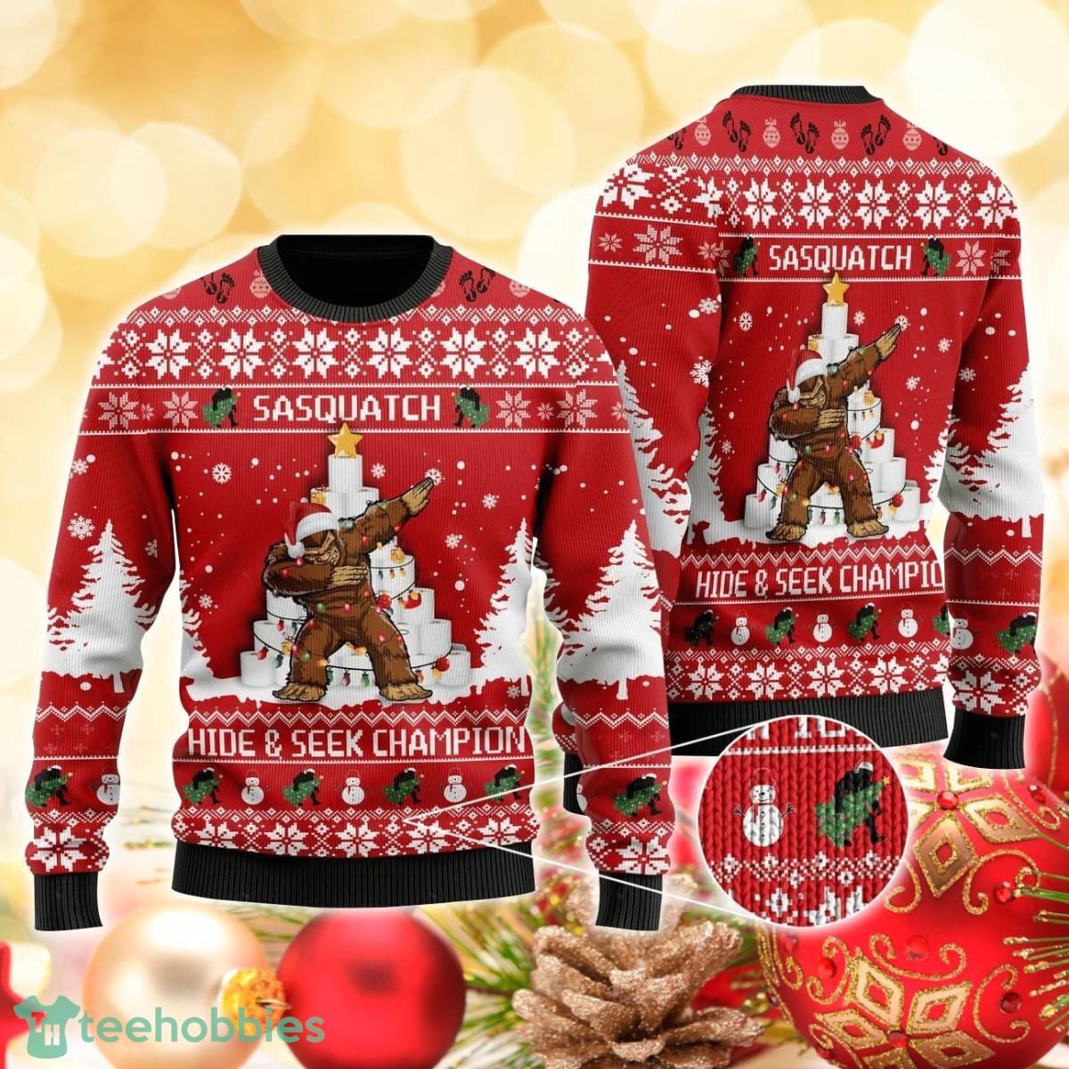 Bigfoot 3D Sweater Ugly Christmas Sweater For Men Women Product Photo 1