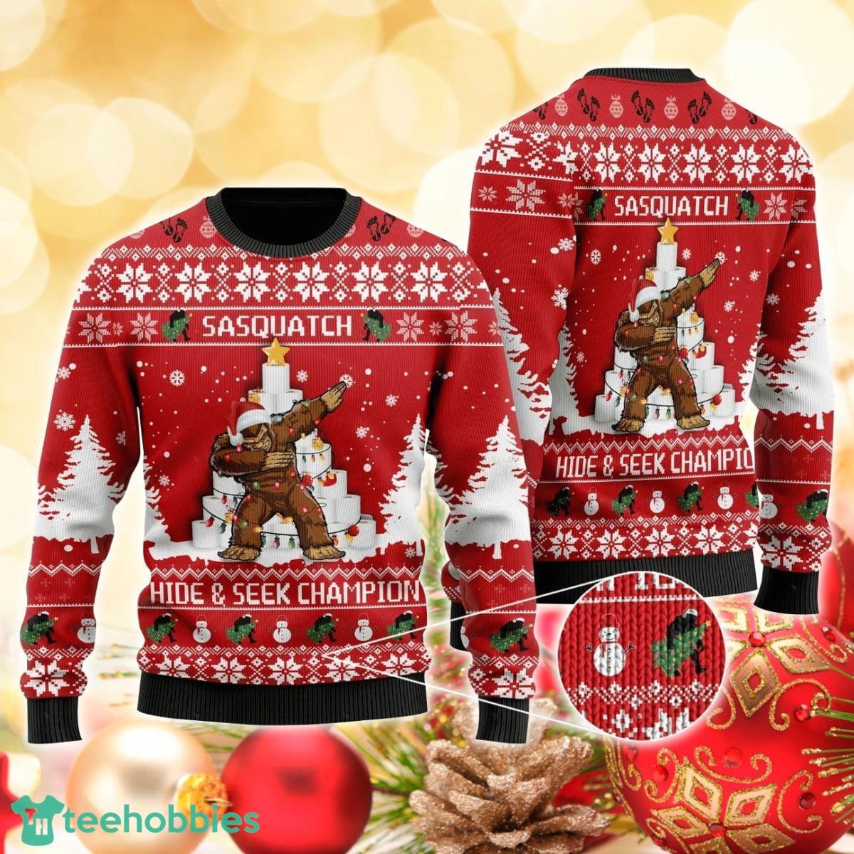 Bigfoot 3D Sweater Ugly Christmas Sweater On Xmas Holiday For Men Women Product Photo 1