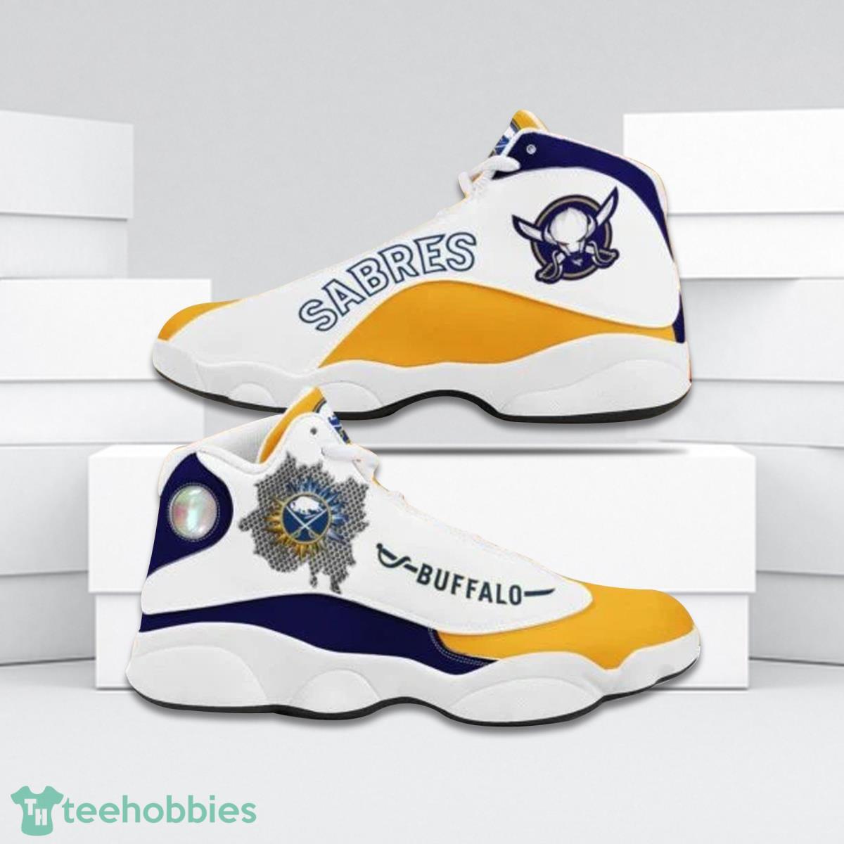 Buffalo Sabres Football Team Custom Name Air Jordan 13 Sneakers For Sport Fans Product Photo 1