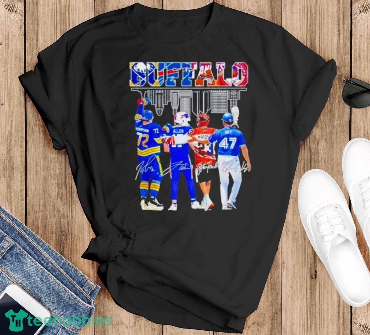 Buffalo Team Sport Legend Champions 2023 Players Signatures Shirt - Black T-Shirt