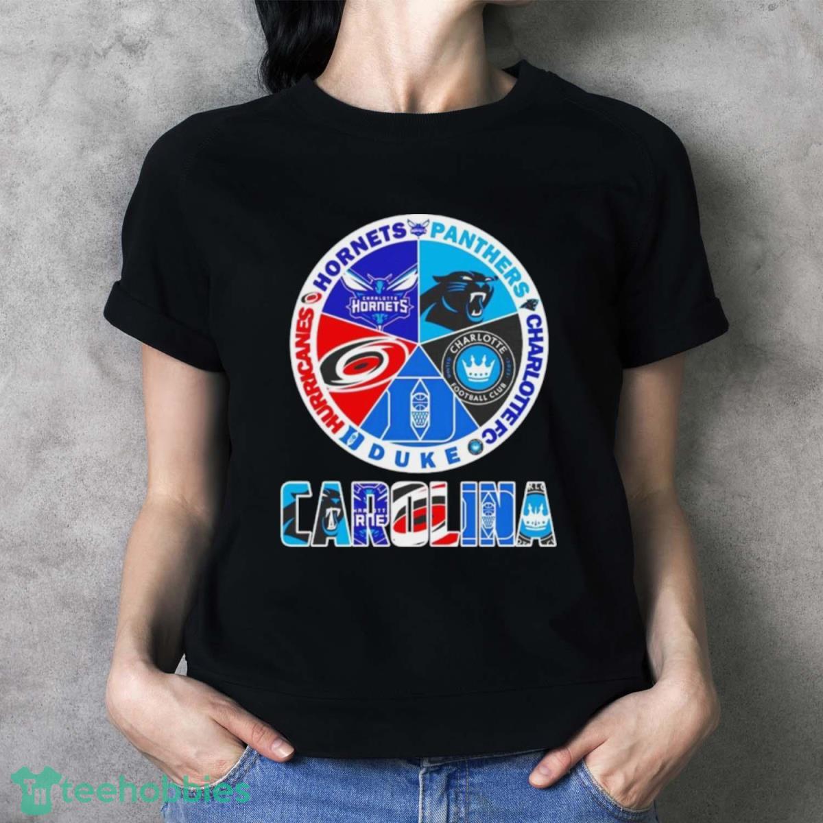 Carolina Hurricanes Charlotte Hornets Carolina Panthers Charlotte Fc Logo Duke Blue Devils Shirt - Ladies T-Shirt