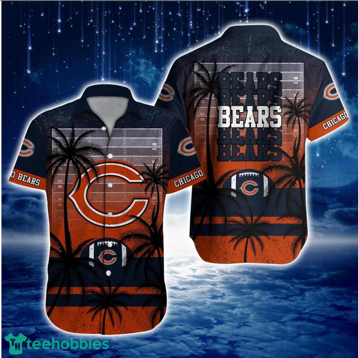 Short 3: NFL Chicago Bears Hawaiian Shirt, Short Style - Trendy Aloha