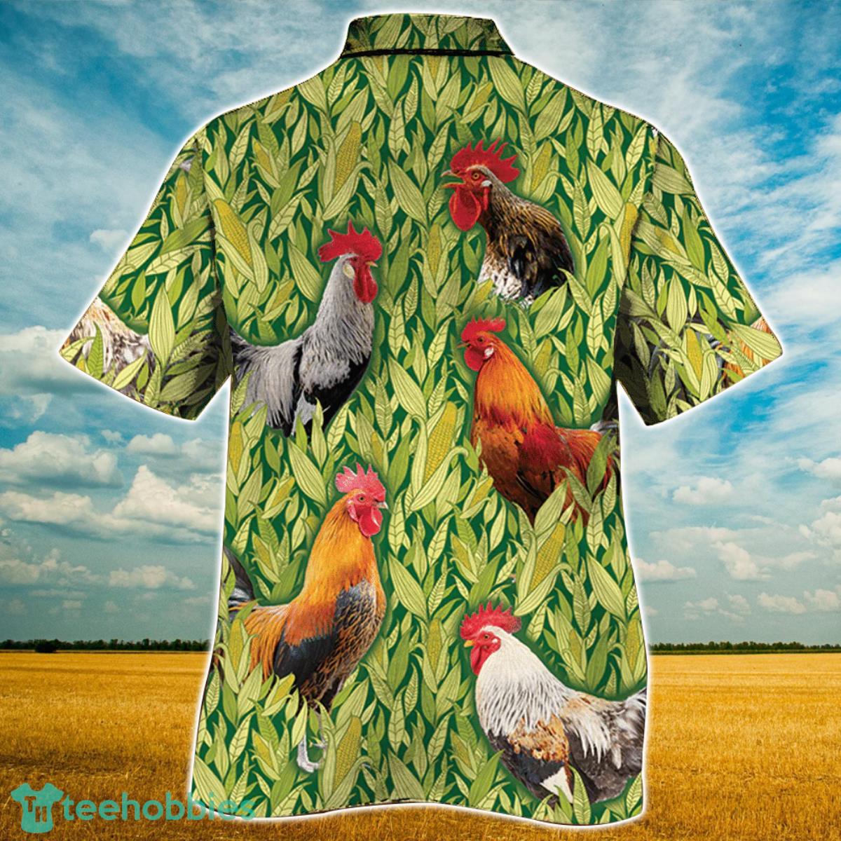 Chicken Corn Pattern Hawaiian Shirt Aloha Shirt For Men Women Product Photo 2